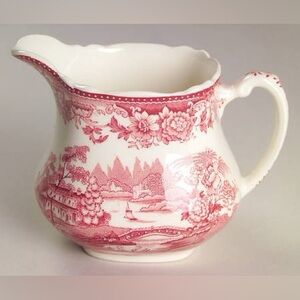 Rare/Discontinued Tonquin Red/Pink Royal Staffordshire Clarice Cliff Creamer